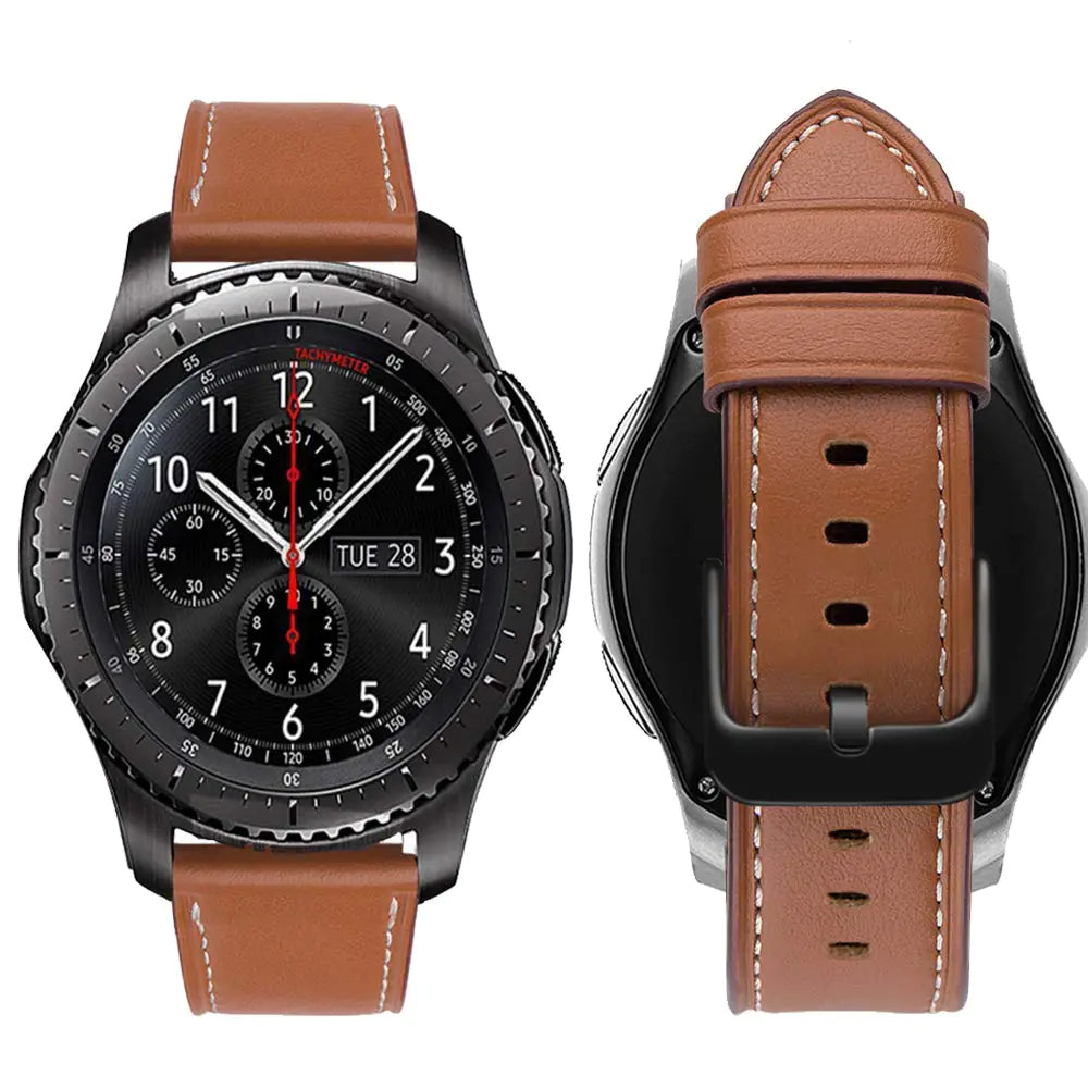 22mm Classic Leather Band for Samsung Galaxy Watch and Gear S3 - FLIPEEKS