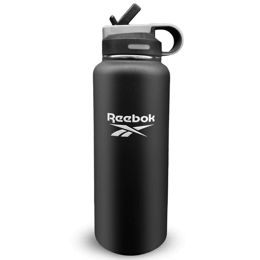 Reebok 40 oz Insulated Steel Water Bottle - Straw & Sleek Design - FLIPEEKS