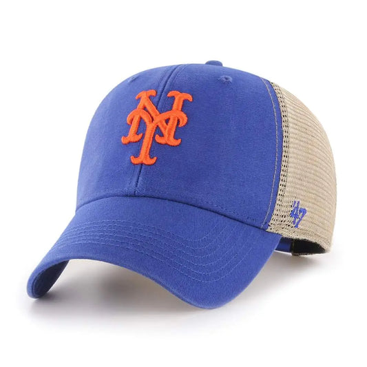 47 Brand MLB NY Mets Logo Mesh Trucker Cap - One Size - FLIPEEKS