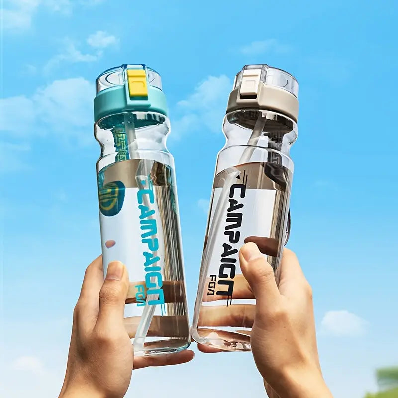 Portable 24 oz Leak-Proof Water Bottle with Straw - FLIPEEKS