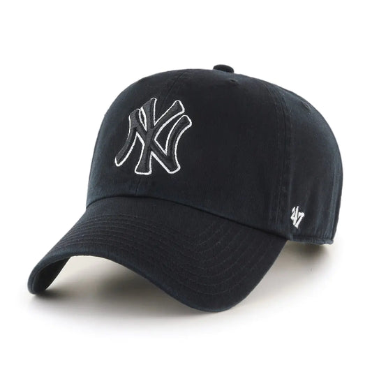 MLB New York Yankees Mens Clean Up Cap Black - FLIPEEKS